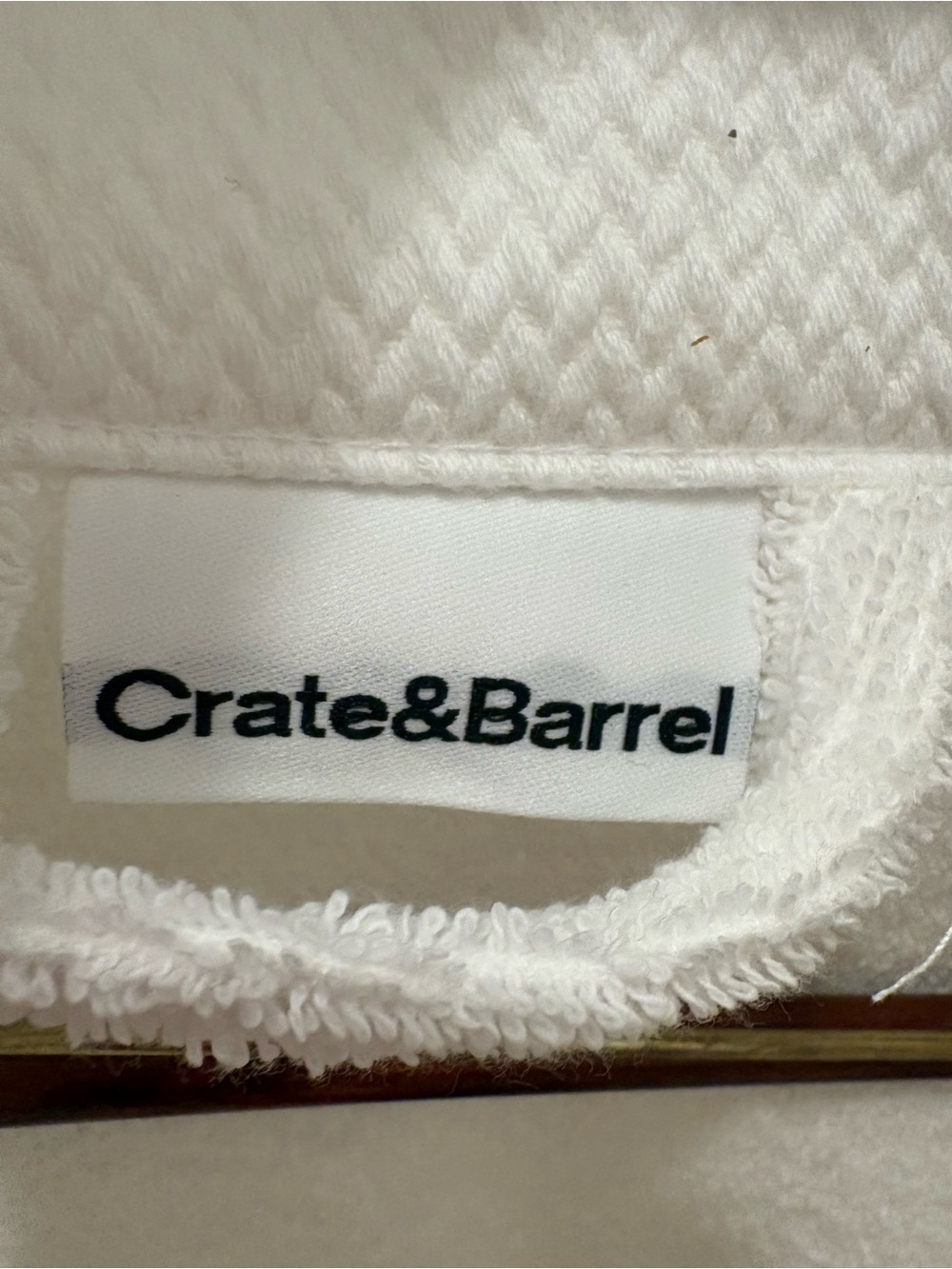 Crate&Barrel White Terry Robe with Pink Embroidered Monogram AG - Picture 2 of 5